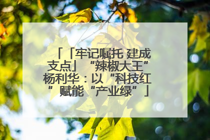 「牢记嘱托 建成支点」“辣椒大王”杨利华：以“科技红”赋能“产业绿”