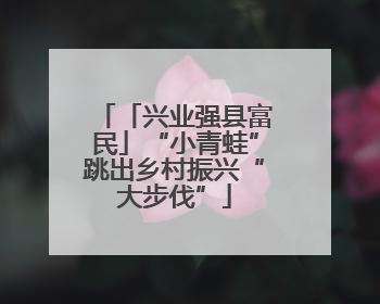 「兴业强县富民」“小青蛙”跳出乡村振兴“大步伐”