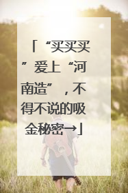 “买买买”爱上“河南造”，不得不说的吸金秘密→