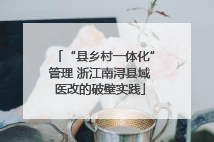 “县乡村一体化”管理 浙江南浔县域医改的破壁实践