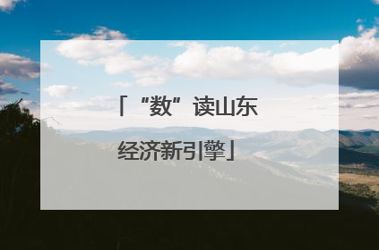 “数”读山东经济新引擎