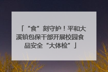 “食”刻守护！平和大溪镇包保干部开展校园食品安全“大体检”