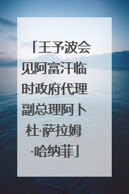 王予波会见阿富汗临时政府代理副总理阿卜杜·萨拉姆·哈纳菲