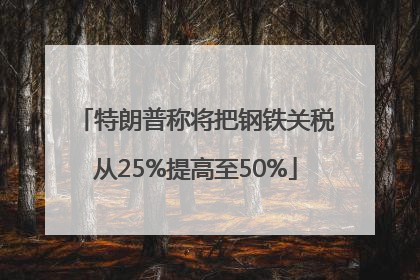 特朗普称将把钢铁关税从25%提高至50%
