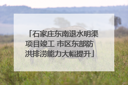 石家庄东南退水明渠项目竣工 市区东部防洪排涝能力大幅提升