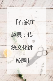石家庄赵县：传统文化进校园