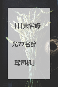 甘肃省曝光77名醉驾司机