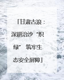 甘肃古浪：深耕治沙“织绿” 筑牢生态安全屏障