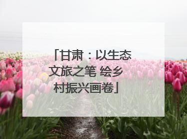 甘肃：以生态文旅之笔 绘乡村振兴画卷