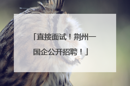 直接面试！荆州一国企公开招聘！