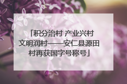 积分治村 产业兴村 文明润村——安仁县源田村再获国字号称号