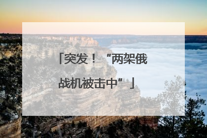 突发！“两架俄战机被击中”