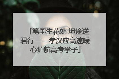 笔墨生花处 坦途送君行——孝汉应高速暖心护航高考学子