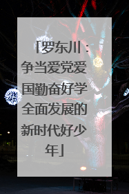罗东川：争当爱党爱国勤奋好学全面发展的新时代好少年
