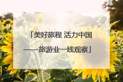 美好旅程 活力中国——旅游业一线观察