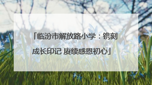 临汾市解放路小学：镌刻成长印记 赓续感恩初心