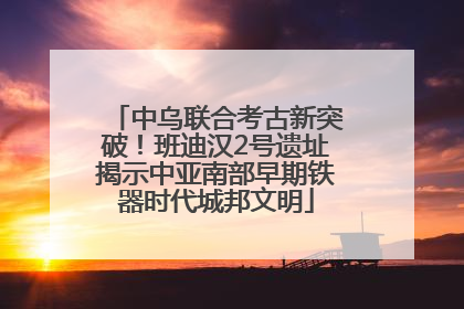 中乌联合考古新突破！班迪汉2号遗址揭示中亚南部早期铁器时代城邦文明