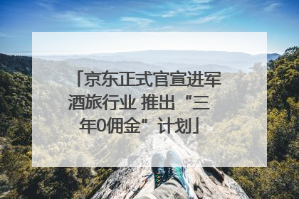京东正式官宣进军酒旅行业 推出“三年0佣金”计划