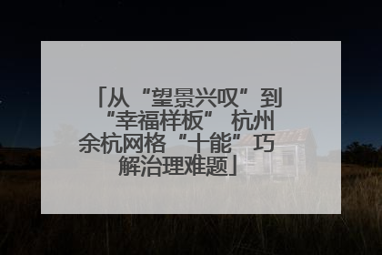 从“望景兴叹”到“幸福样板” 杭州余杭网格“十能”巧解治理难题