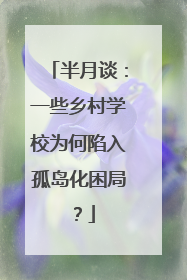 半月谈：一些乡村学校为何陷入孤岛化困局？