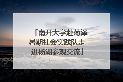 南开大学赴菏泽暑期社会实践队走进杨湖参观交流