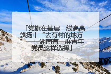 党旗在基层一线高高飘扬丨“去有村的地方”——湖南有一群青年党员这样选择