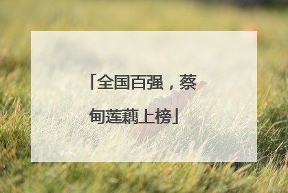 全国百强，蔡甸莲藕上榜