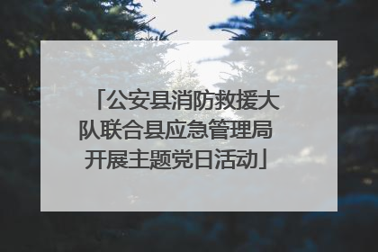 公安县消防救援大队联合县应急管理局开展主题党日活动