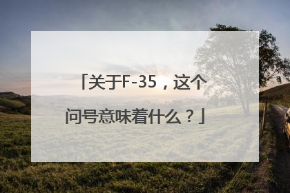 关于F-35，这个问号意味着什么？