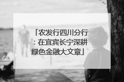 农发行四川分行：在宜宾长宁深耕绿色金融大文章