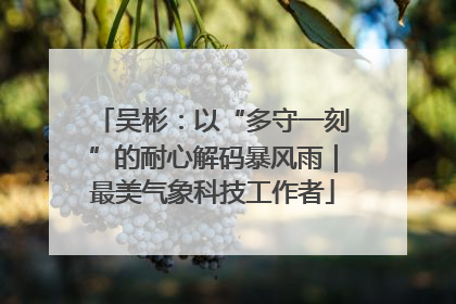 吴彬：以“多守一刻”的耐心解码暴风雨｜最美气象科技工作者