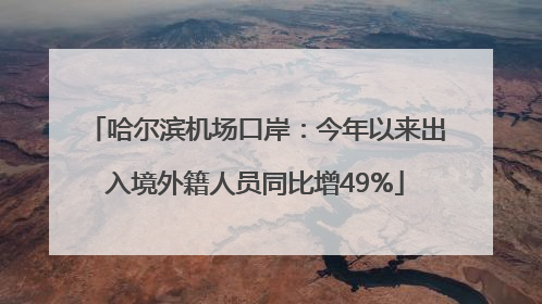 哈尔滨机场口岸：今年以来出入境外籍人员同比增49%