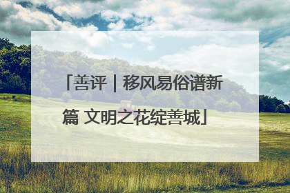善评｜移风易俗谱新篇 文明之花绽善城