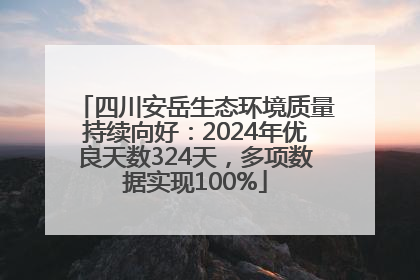 四川安岳生态环境质量持续向好：2024年优良天数324天，多项数据实现100%