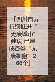 四川自贡持续推进“无废城市”建设 已建成各类“无废细胞”266个