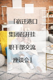 宿迁港口集团召开挂职干部交流座谈会