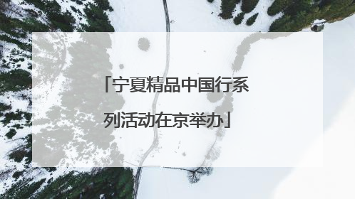宁夏精品中国行系列活动在京举办