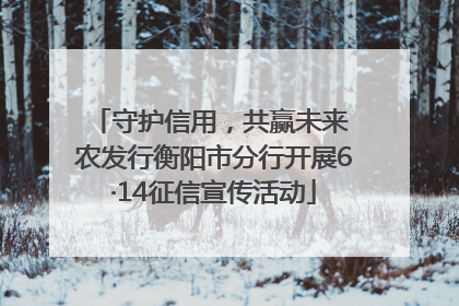 守护信用，共赢未来 农发行衡阳市分行开展6·14征信宣传活动