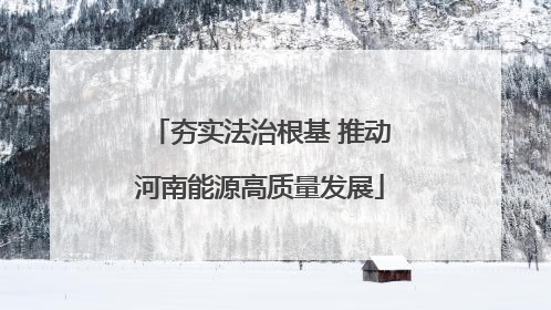 夯实法治根基 推动河南能源高质量发展