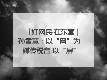 好网民·在东营｜孙雪慧：以“网”为媒传税音 以“屏”为介助发展