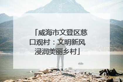 威海市文登区慈口观村：文明新风浸润美丽乡村