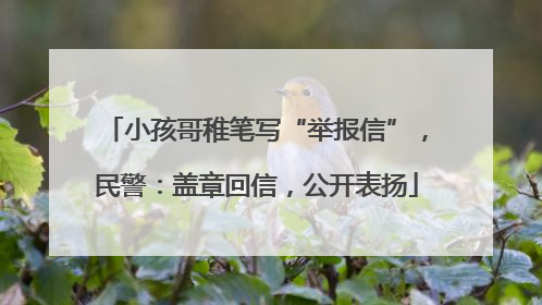 小孩哥稚笔写“举报信”，民警：盖章回信，公开表扬