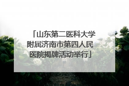 山东第二医科大学附属济南市第四人民医院揭牌活动举行