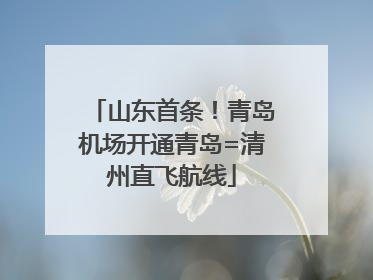 山东首条！青岛机场开通青岛=清州直飞航线