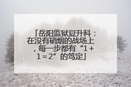 岳阳监狱夏升科：在没有硝烟的战场上，每一步都有“1＋1＝2”的笃定