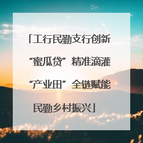 工行民勤支行创新“蜜瓜贷”精准滴灌“产业田”全链赋能民勤乡村振兴