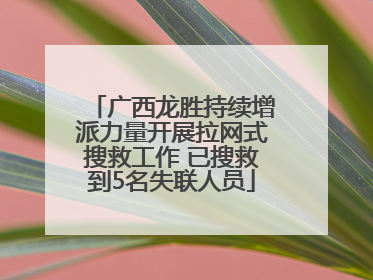广西龙胜持续增派力量开展拉网式搜救工作 已搜救到5名失联人员