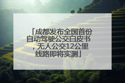 成都发布全国首份自动驾驶公交白皮书，无人公交12公里线路即将实测