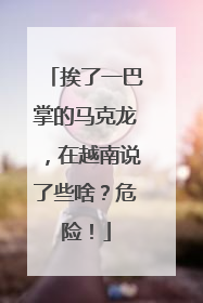 挨了一巴掌的马克龙，在越南说了些啥？危险！