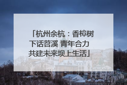 杭州余杭：香樟树下话苕溪 青年合力共建未来坝上生活